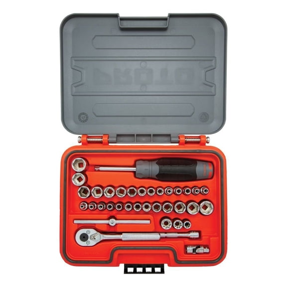 Proto Socket Set 1/4 Dr 36Pc Sae And Mm 6Pt