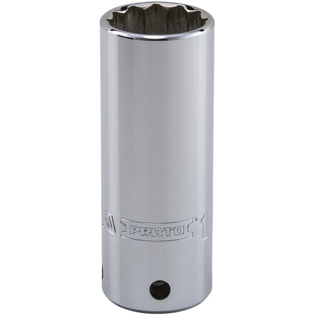 Proto Tether-Ready Deep Socket, 1/2" D, 15/16", 3 1/4" L, 12Pt, EA (577-5330-TT)