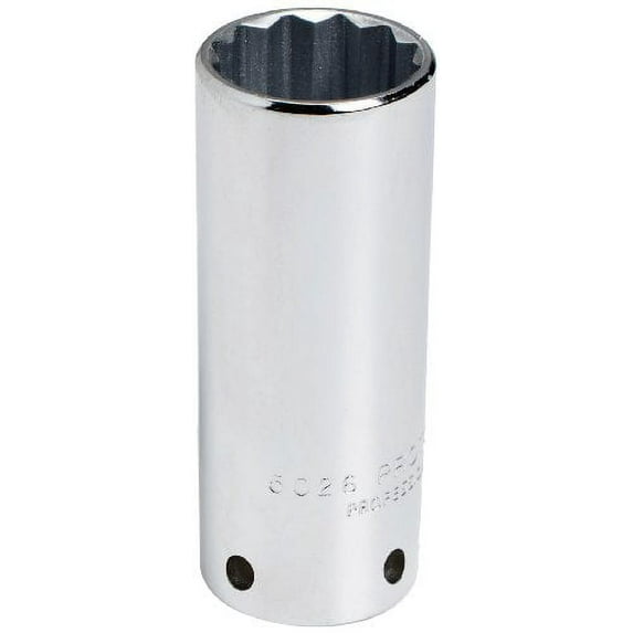 Queller Wholesale 0.375 in. Drive 19 mm Proto Socket - 12-Point, Deep - Tether Ready, Chrome