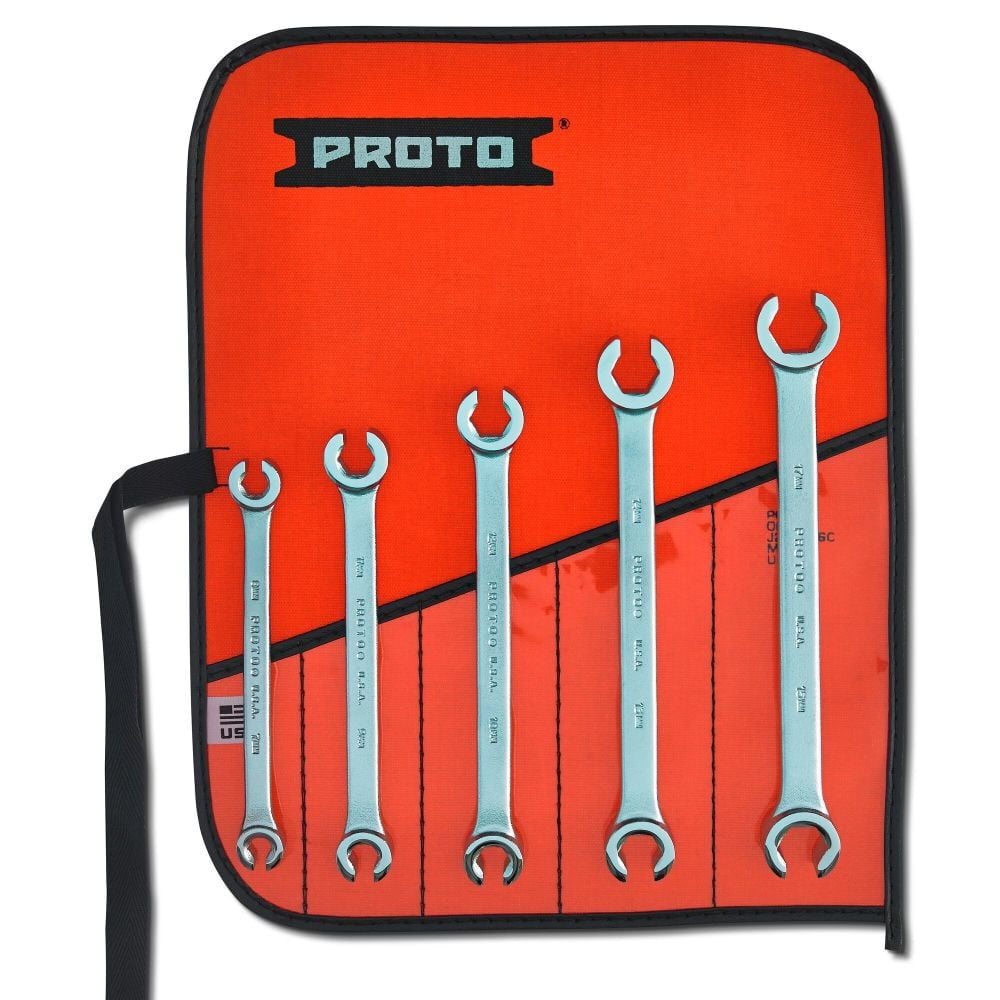 Stanley Proto J3700M Proto Metric Double End Flare Nut Wrench Set, 6 Point, 5PC
