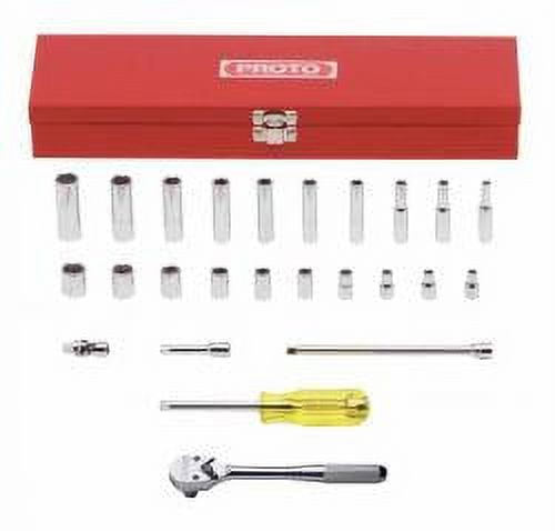 Proto Torqueplus 6-Point 1/4 in Drive Tool Socket Sets, 25 Pc, 1 SET (577-47116)