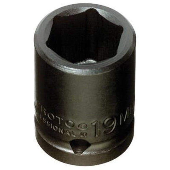 Proto Torqueplus Metric Impact Socket, 1/2" Drive, 19 mm, 6 Pts, EA (577-7419M)