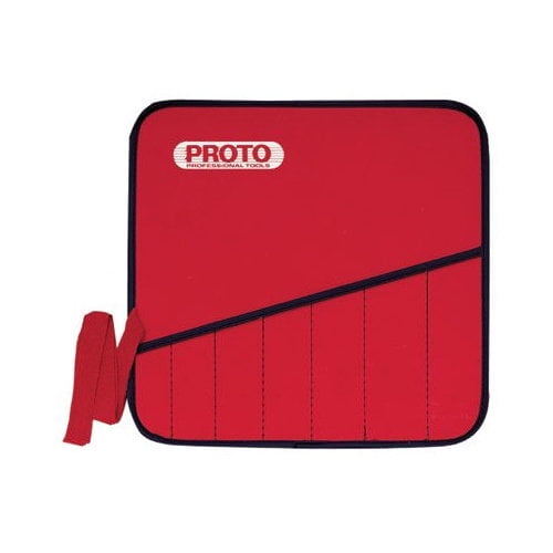 Proto Vinyl Tool Kit Pouch, 7 Compartments, Red, Vinyl, Each (577