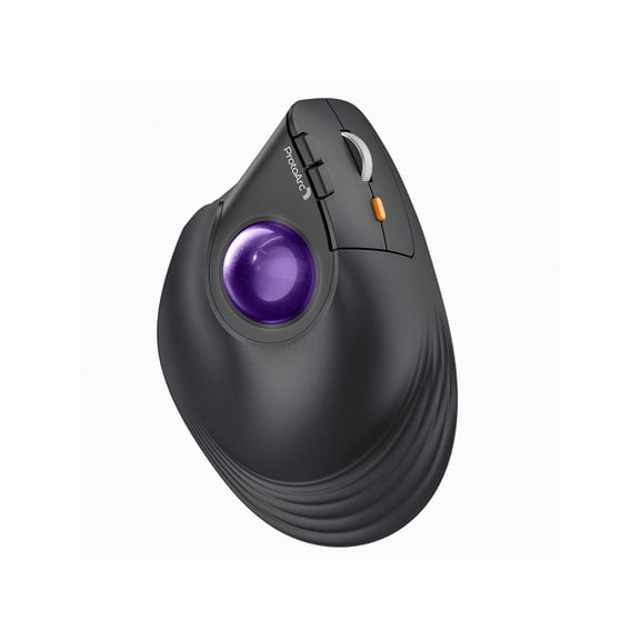 ProtoArc Vertical Wireless Trackball Mouse - Bluetooth Ergonomic Rollerball Mouse Rechargeable Computer Laptop Thumb Mice, 3 Device Connection, Compatible with iPad, Mac, Windows, PC, EM05 NL - Purpl