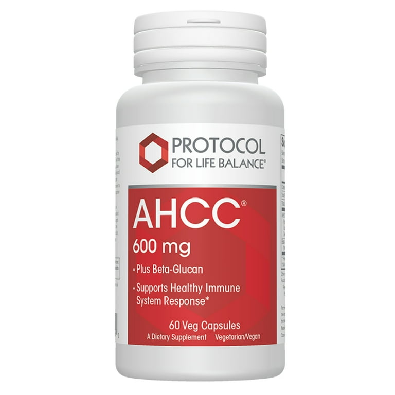 Protocol For Life Balance - AHCC 600 mg – 60 Veg Capsules