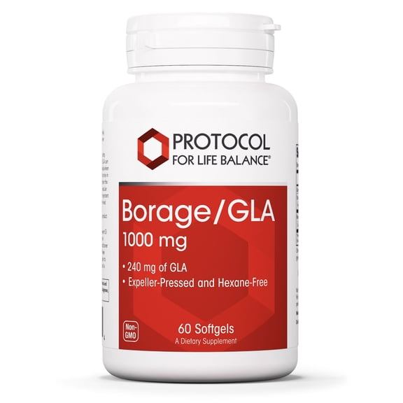 Protocol For Life Balance Borage / GLA 1,000 mg, Supports Immune System, Joint Function, Hormonal Balance, 60 Softgels