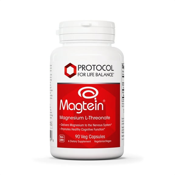 Protocol For Life Balance - Magtein - Supports Nervous System and Healthy Cognitive Function with Enhanced Absorption Formula - 90 Veg Capsules