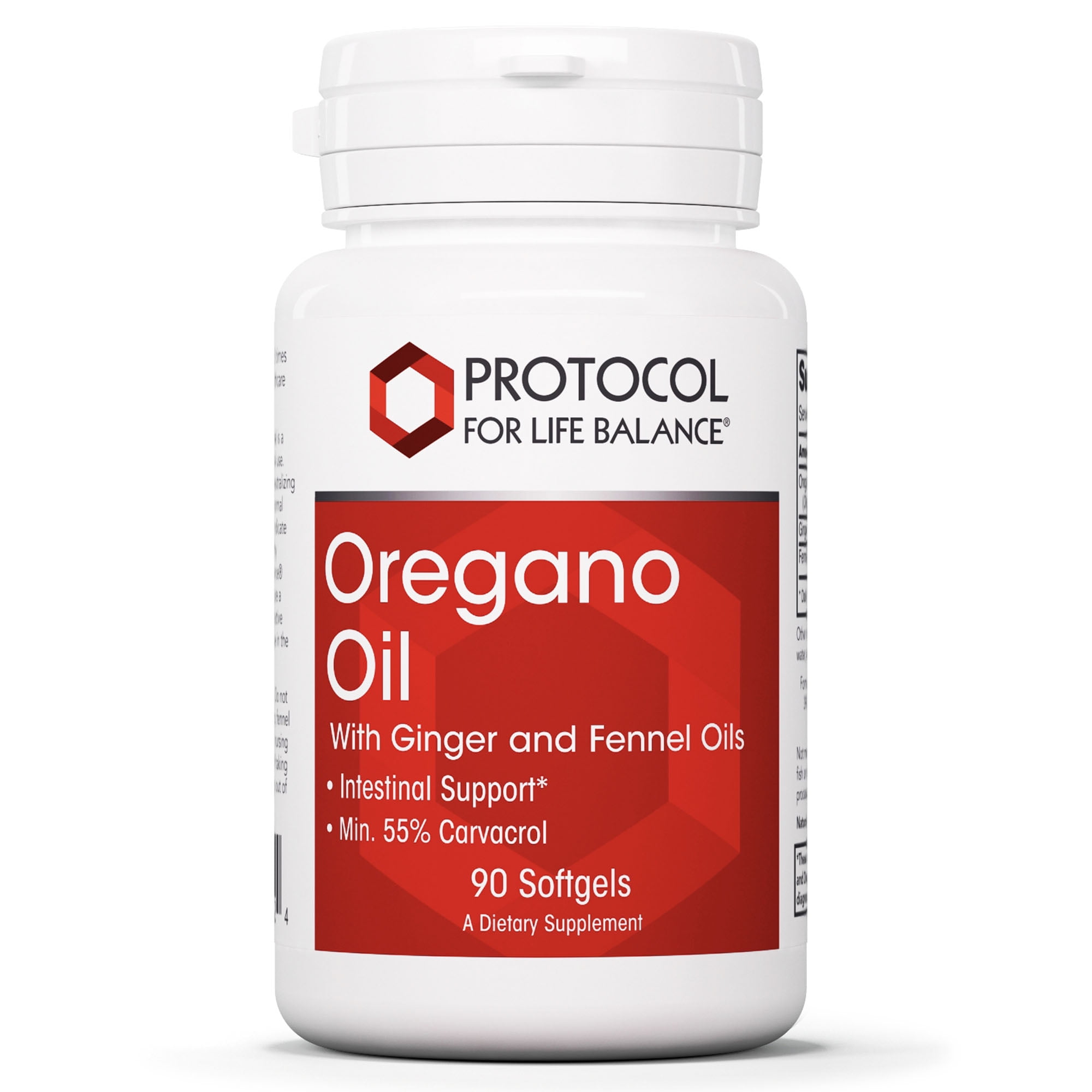 Protocol For Life Balance - Oregano Oil - with Ginger and Fennel Oil, Helps Provide Intestinal Support, Immune System Function - 90 Softgels