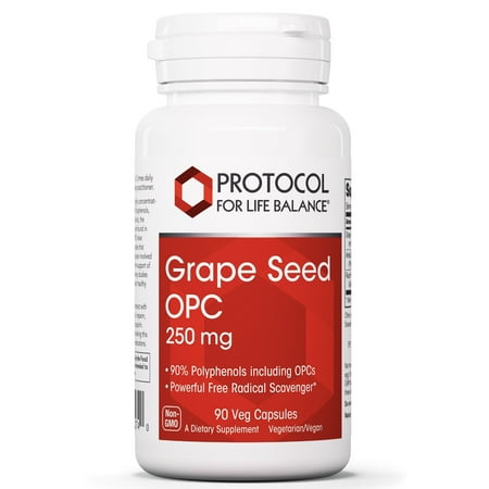 Protocol Grape Seed OPC 250mg - Oxidative Stress Quencher, Cardiovascular Support - 90 Veg Caps