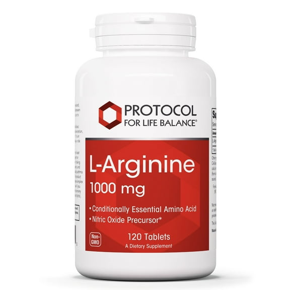 Protocol L-Arginine 1,000mg - Amino Acid - Urea Detox - Protein Protection - 120 Veg Caps