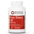 thumbnail image 1 of Protocol For Life Balance - Flax Seed Oil 1000 mg - Made with Organic Flax Oil to Support Cardiovascular Heart Health, Appetite Suppressant, Constipation Relief, and Improve Gut Health - 120 Softgels, 1 of 8