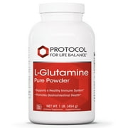 Protocol For Life Balance - L-Glutamine Pure Powder - Essential Amino Acid to Support Healthy Immune System, Promotes Gastrointestinal Health, Brain Booster, Helps Prevent Muscle Breakdown - 1 Pound