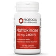 thumbnail image 1 of Protocol For Life Balance - Nattokinase 100 mg - 2,000 Fibrinolytic Units of Enzyme Activity to Support Heart Health, Circulation, and Normal Blood Flow, Enhanced Formula Supplement - 60 Veg Capsules, 1 of 8
