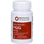 Protocol For Life Balance - PQQ 40mg (Extra Strength) - with Alpha Lipoic Acid, Mitochondrial Support, Helps Energy Boost, Supports Heart Health, Cognitive Function - 50 Veg Capsules