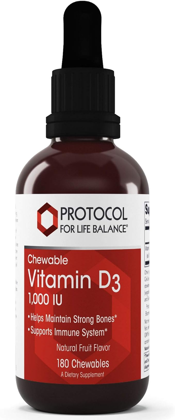 Protocol Liquid Vitamin D3 400 IU - Bone & Teeth Support* - Dietary ...