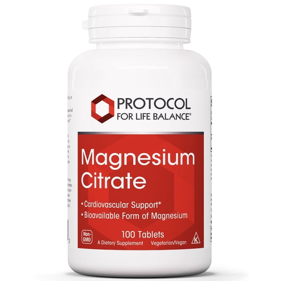 Protocol Magnesium Citrate 400mg - Mood Support, Heart Health, Brain Support Supplement - 100 Tabs