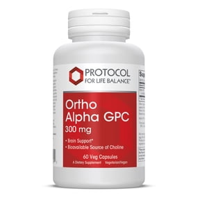 Protocol Ortho Alpha GPC 300 mg 60 Vegetarian Capsules, 60 servings