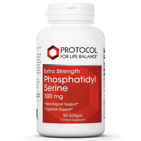 Protocol Phosphatidyl Serine 300mg - Neuro and Brain Supplement - 50 Softgels