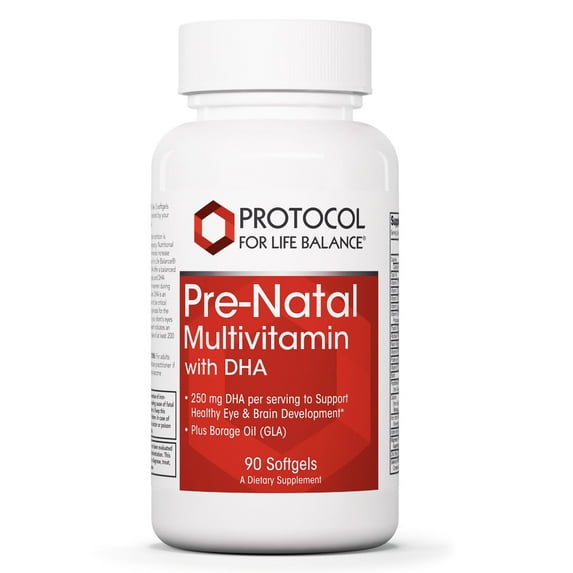 Protocol Pre-Natal Multivitamin with DHA - Pregnancy, Lactation - 90 Softgels