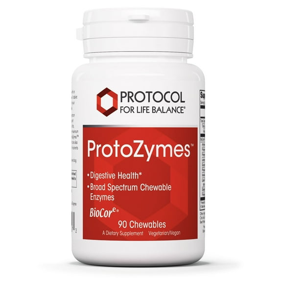 Protocol ProtoZymes - Digestive Enzymes, Broad Spectrum - Children, Adults - 90 Berry Chewables