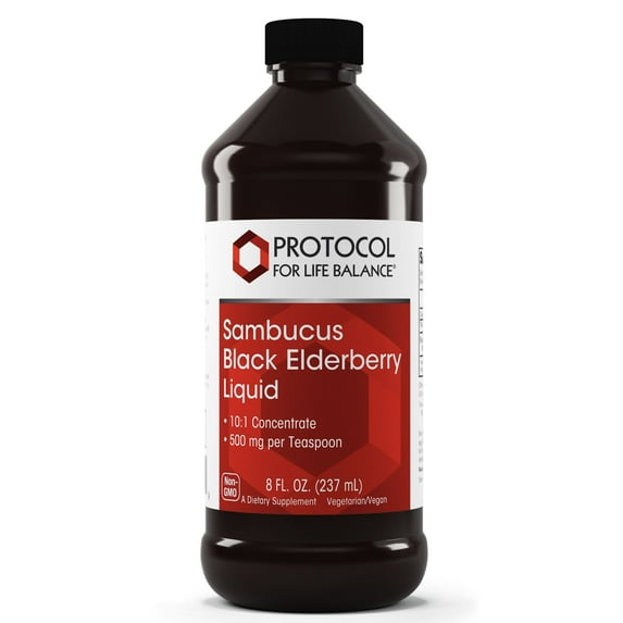 Protocol Sambucus Black Elderberry Liquid - 500 mg per serving - 8 fl oz