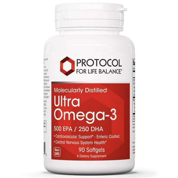 Protocol Ultra Omega-3 Fish Oil DHA 500, EPA 250 - Brain Support - 90 Softgels