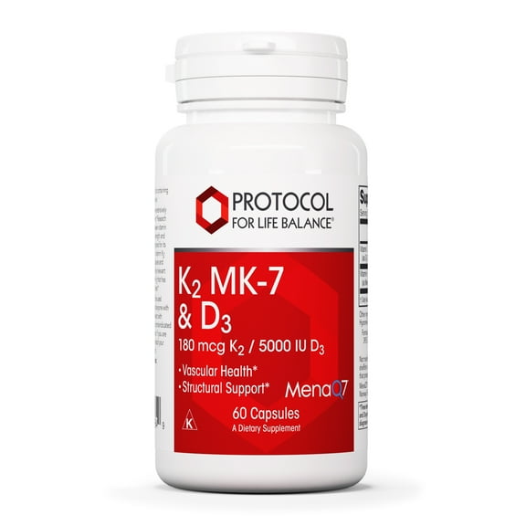 Protocol for Life Balance Vitamin K2 MK-7 and Vitamin D3 5,000 IU - 60 Veg Caps