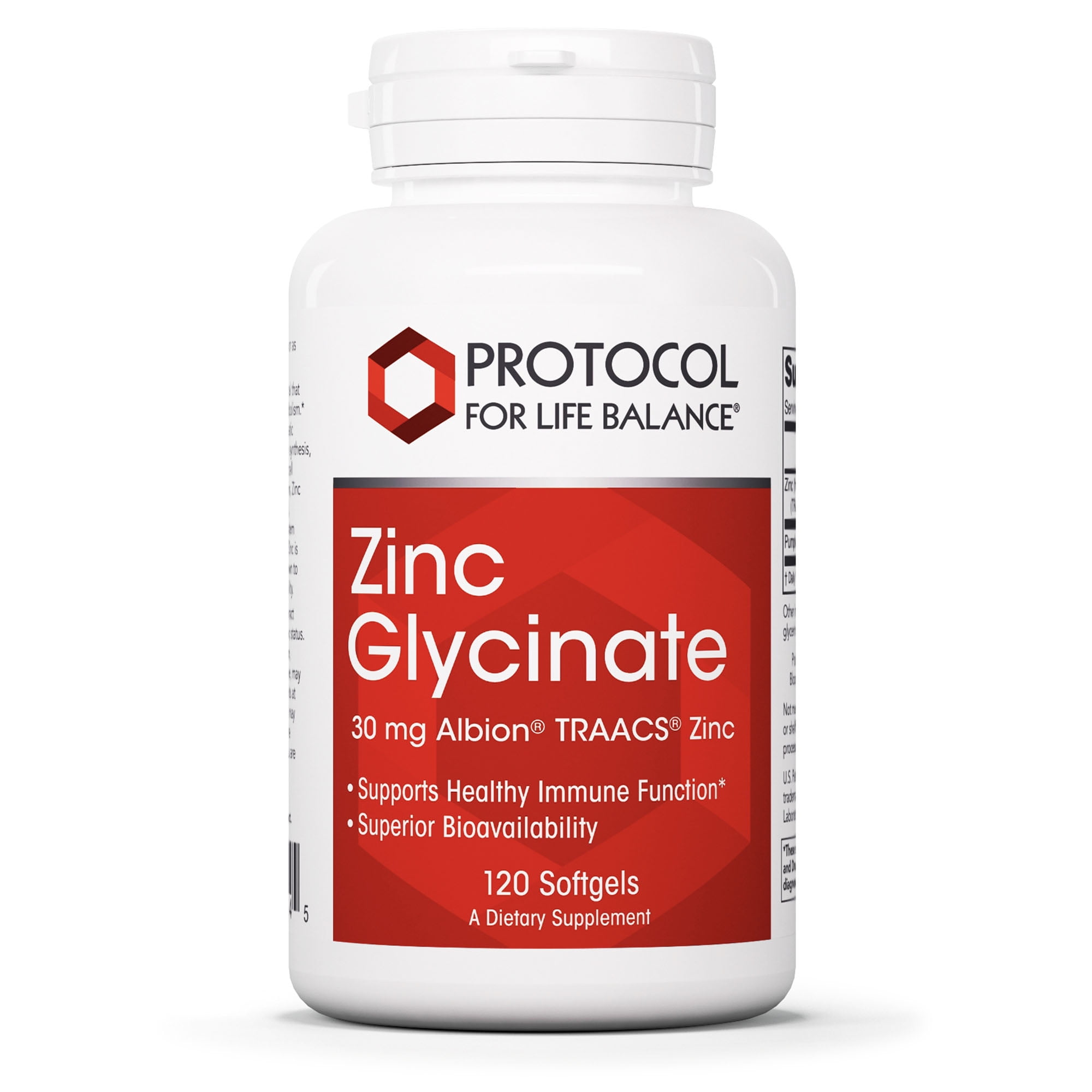 Protocol for Life Balance Zinc Glycinate 30 mg - 120 Softgels