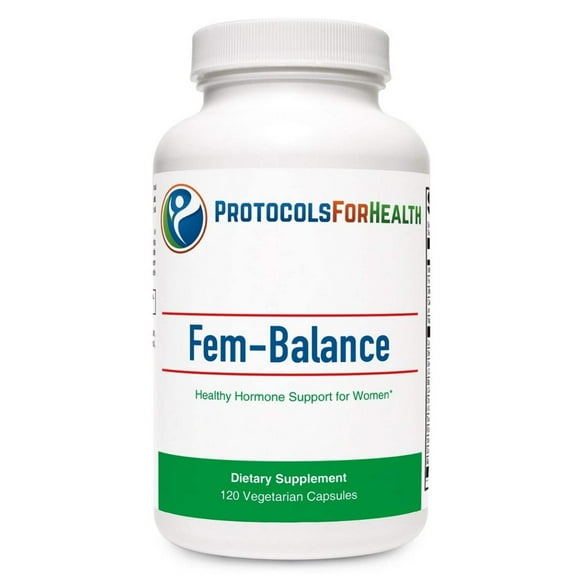 Protocols For Health, Fem-Balance 120 Veg Capsules | For Hormone Support for Women