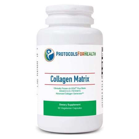 Protocols For Health, Collagen Matrix 60 Vegetarian Capsules | Reduces Fine Lines and Wrinkles