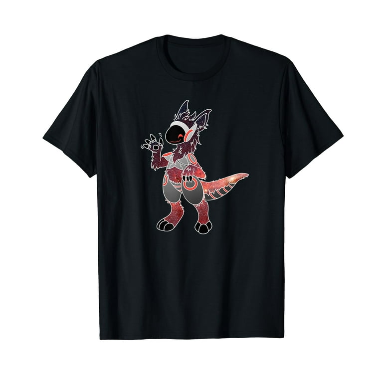 Protogen Fursuit Furry Fursona waving hello tie dye red T-Shirt