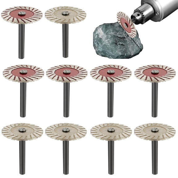 Protoiya 10Pcs Diamond Saw Blade 40mm/1.6 Inch Sharp Diamond Cutting Wheel Wet and Dry Wear Resistant Cutting Disc Wheel for Marble Granite Tile Stone Wood Plastic Metal