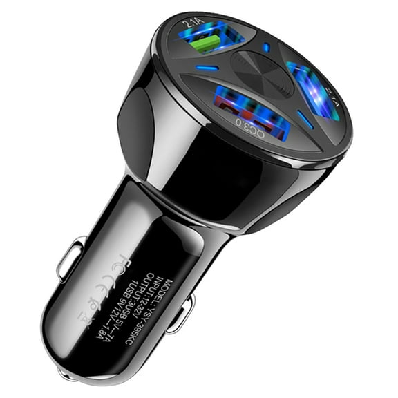 Protoiya  5 Ports/3 Ports USB Car Charger Fast Charging Car Charging Head Multifunctional Cigarette Lighter Adapter USB Automatic Power-Off Car Phone Charger for Car Truck SUV Power Bank Tablet Black