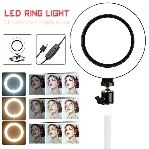 Protoiya 6.3in LED Ring Light with Stand and Phone Holder, Aureday 3000K-6000K Dimmable Selfie Ringlight for YouTube Video/Live Stream/Makeup