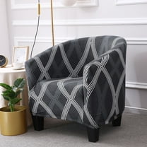 Protoiya Club Chair Slipcover,Stretch Barrel Chair Covers Printed Tub Chair Slipcovers Soft Spandex Armchair Sofa Cover Removable Couch Furniture Protector Arm Chair Cover for Living Room