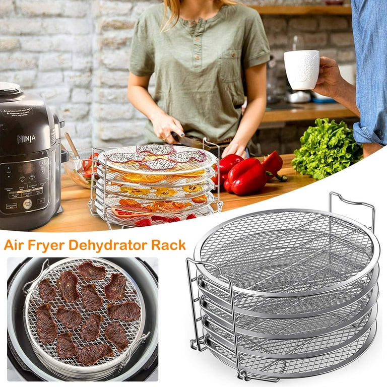 Protoiya Dehydrator Rack 5 Tier Food Dehydrator Stand Stainless Steel Stand Compatible with Ninja Foodi Pressure Cooker and Air Fryer 6.5 and 8 Quart Instant Pot Air Fryer 8 Qt and Pot 6 Qt Walmart ...
