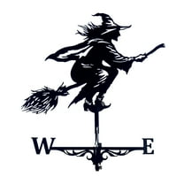 Protoiya Metal weather vanes Black Witch Shape Weathercock 75x40cm,Wind Direction Indicator for Garden Decor Roof Outdoor, Wind Vane Garden Courtyard Decoration