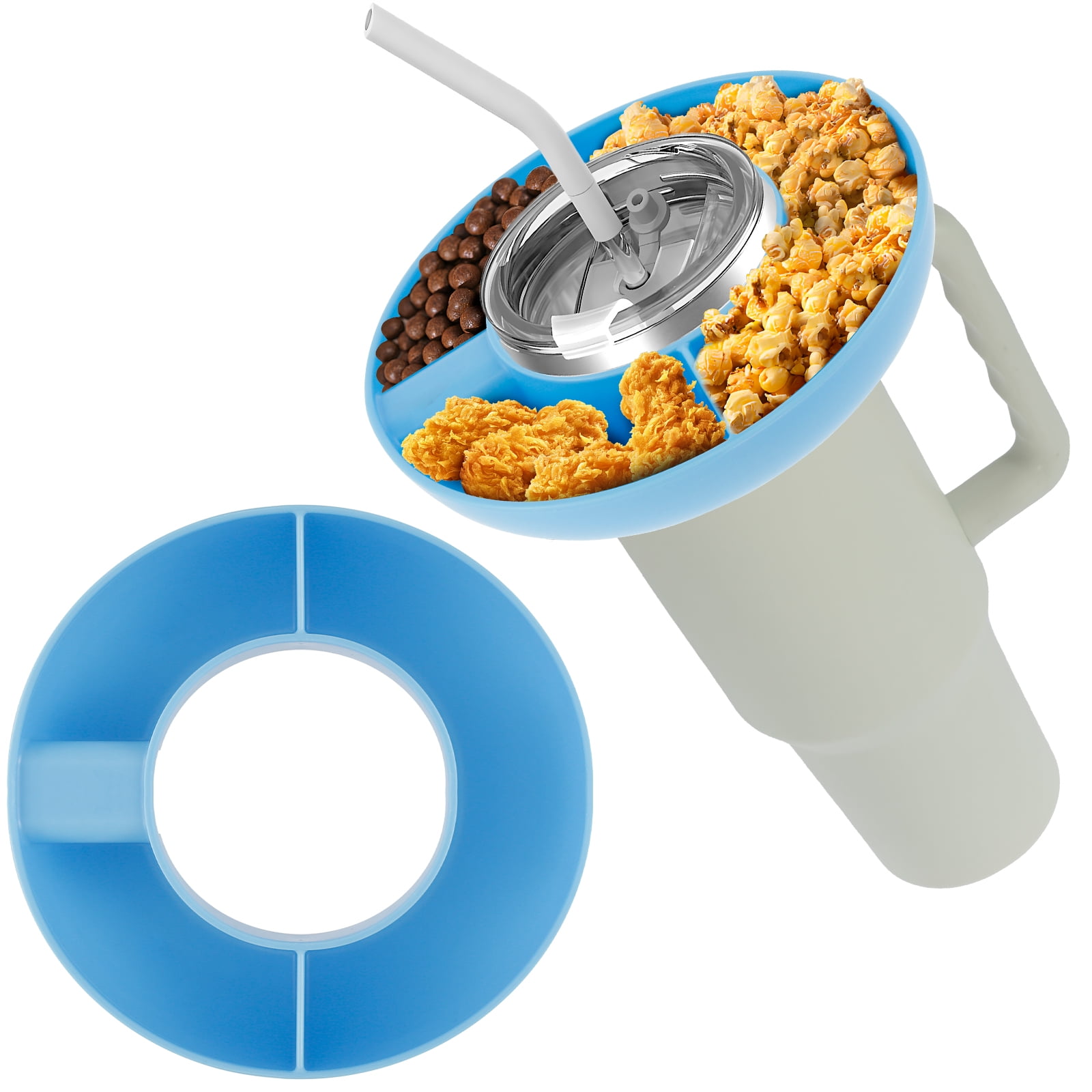 Protoiya Snack Bowl for 40oz Tumbler with Handle 3 Compartment Tumbler