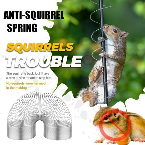Protoiya Squirrel Proof Spring Device Metal Squirrel Baffle Metal Spring Device Squirrel Barrier Spring Type Coil Anti-Squirrel Spring Device for Outdoor Bird Feeder Poles