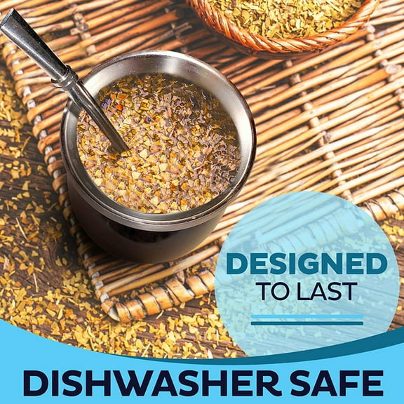 Protoiya Stainless Steel Yerba Mate Gourd Set Includes 230ML/8Oz Double Wall Yerba Mate Cup with Bombillas,BPA-Free Lid and Brush