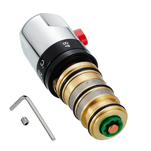 Protoiya Thermostatic Bath Mixer Tap Shower Valve Handle Spare Repair Kit Cartridge Constant Temperature Control Brass