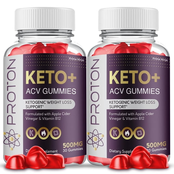 Proton Keto ACV Gummies, Proton Gummies Maximum Strength, Proton Keto With ACV Gummies Dietary Supplement (2 Pack)