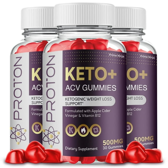 Proton Keto ACV Gummies, Proton Gummies Maximum Strength, Proton Keto With ACV Gummies Dietary Supplement (3 Pack)