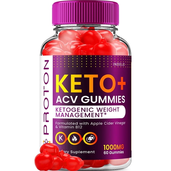 Proton Protein Keto ACV Gummies, Proton Keto + ACV Gummies Advanced Weight Loss Apple Cider Vinegar Supplement 1000MG, Proton Keto Gummies Keto + ACV Folic Acid Beet Root (60 Gummies)