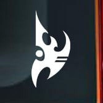 Protoss Starcraft Icon Logo Emblem Symbol | 5.5-Inches By 2.8-Inches | White Vinyl