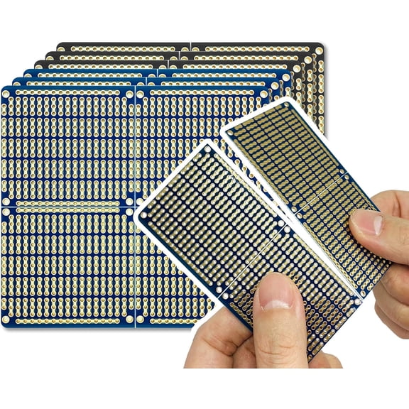 Prototype board, breakable strip board with power rail suitable for electronic projects compatible with soldering projects, gold-plated, 3.8