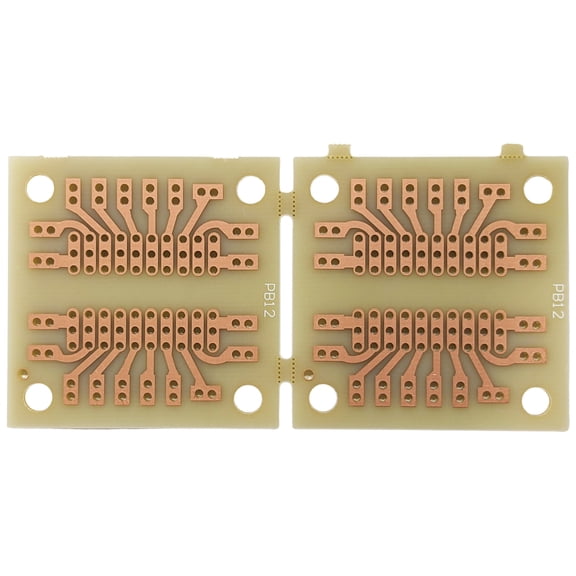 Small 3.54" x 1.73" Prototyping IC PC Board, Accepts up to DIP-20 Package, Single-Sided Solder Pads (276-159B)