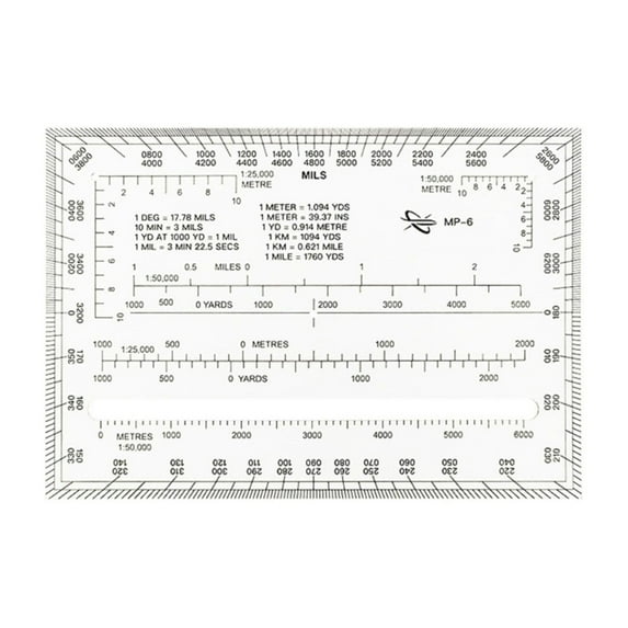 Protractor Coordinate Scale Map Clear Reading and Land Navigations Topographical Map Scale for Engineering
