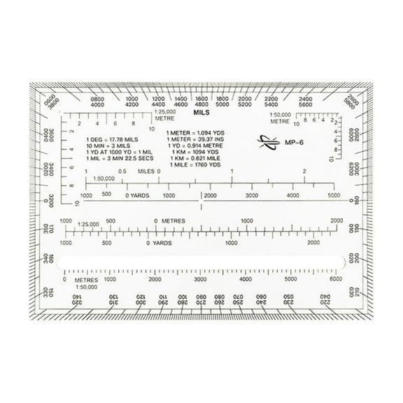 Protractor Coordinate Scale Map Clear Reading and Land Navigations Topographical Map Scale for Engineering