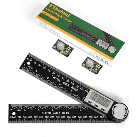 Protractor, Digital Angle Finder Protractor with LCD Display, 2-in-1 360 Angle Measuring Tool and Ruler, Precision Digital Protractor Ruler for Woodworking, Construction, Carpentry$$Tools